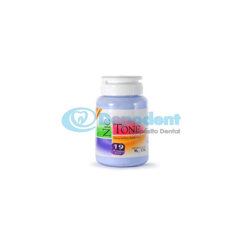ACRILICO AUTOCURABLE ORTODONCIA C/ DIAMANTINA COLOR 19 90 GR NIC TONE