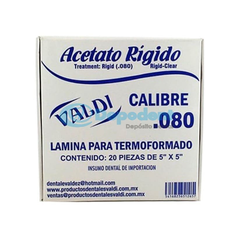 ACETATO RIGIDO CAL. 80 20 PZAS VALDI