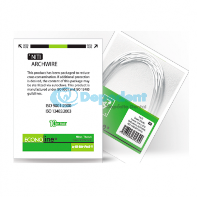ARCO NITI CUADRADO O RECTANGULAR 10 PZAS ECONOLINE